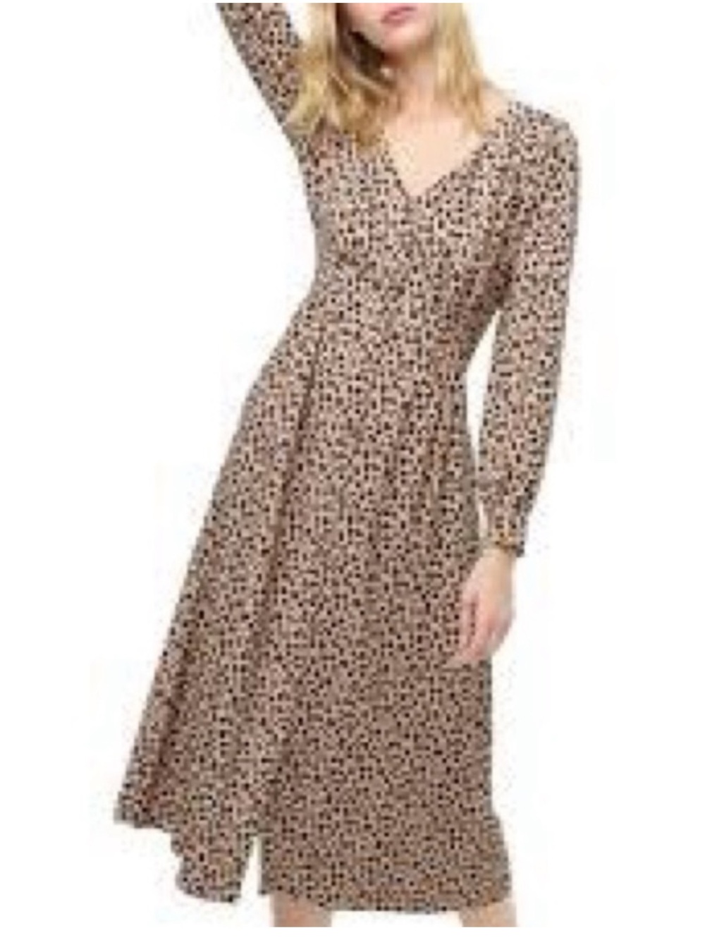 J. Crew NWT Leopard-Print Long Sleeve Button down Midi Dress Sz 14